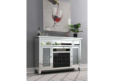 Melinda 2-Door Wine Cabinet with Lighting Mirror,Coaster Furniture