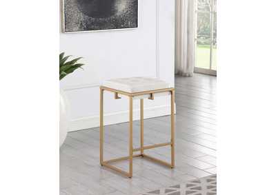 Image for Nadia Square Padded Seat Counter Height Stool (Set Of 2) Beige And Gold