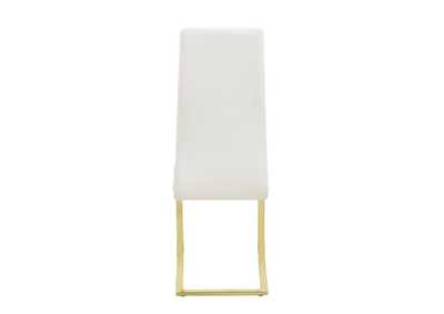 Chanel Side Chairs White and Rustic Brass (Set of 4),Coaster Furniture