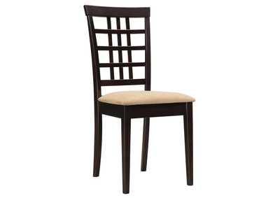 Image for Kelso Lattice Back Dining Chairs Cappuccino (Set Of 2)
