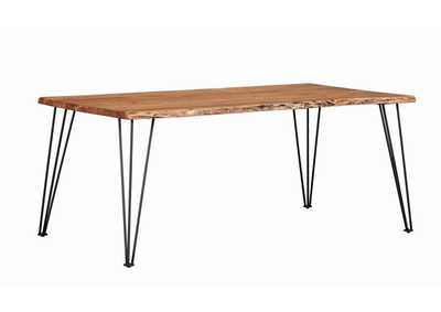Sherman Rectangular Dining Table Natural Acacia And Matte Black,Coaster Furniture