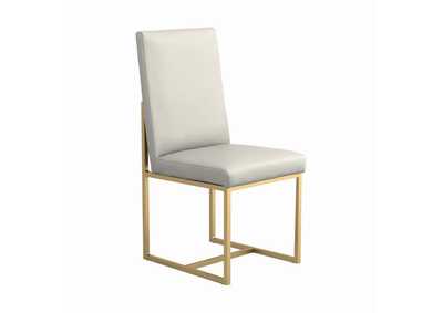Image for Conway Upholstered Dining Chairs Grey and Aged Gold (Set of 2)