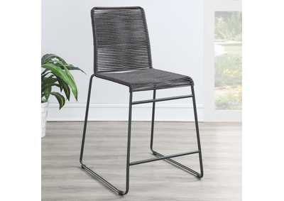 Image for Kai Upholstered Counter Height Stools with Footrest (Set of 2) Charcoal and Gunmetal