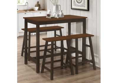 Image for Connie 4-Piece Counter Height Set Chestnut And Dark Brown