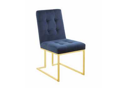 Image for Cisco Tufted Back Side Chairs Ink Blue (Set Of 2)