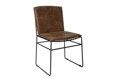 Image for Abbott Upholstered Side Chairs Antique Brown And Matte Black (Set Of 2)