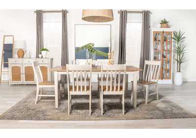Image for Kirby 7-Piece Dining Set Natural And Rustic Off White