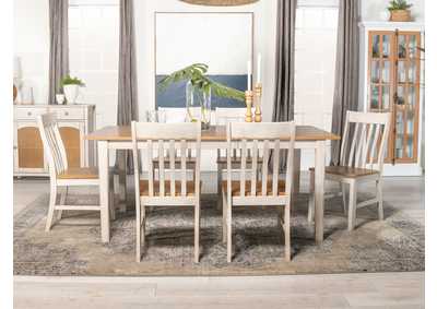 Image for Kirby 7-piece Dining Set Natural and Rustic Off White