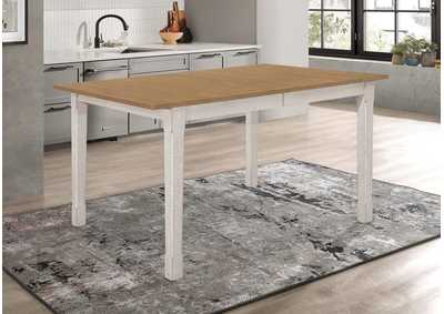 Image for Kirby Rectangular Dining Table With Butterfly Leaf Natural And Rustic Off White