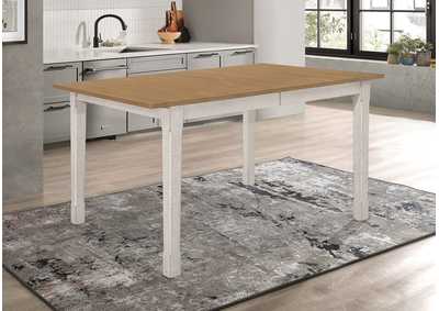 Image for Kirby Rectangular Dining Table with Butterfly Leaf Natural and Rustic Off White