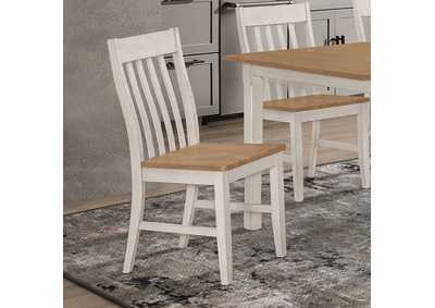 Image for Kirby Slat Back Side Chair (Set of 2) Natural and Rustic Off White