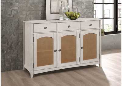 Image for Kirby 3-drawer Rectangular Server with Adjustable Shelves Natural and Rustic Off White