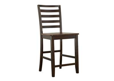 Image for Sanford Ladder Back Counter Height Stools Cinnamon And Espresso (Set Of 2)