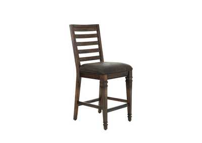 Image for Avenue Ladder Back Counter Height Chairs Brown (Set Of 2)