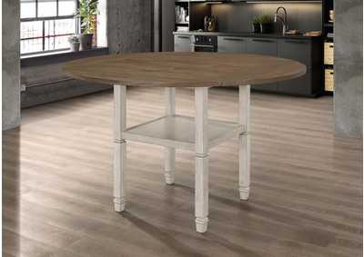 Image for Sarasota Counter Height Table With Shelf Storage Nutmeg And Rustic Cream