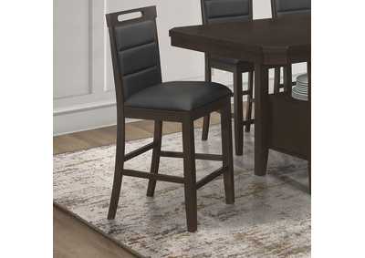 Prentiss Upholstered Counter Height Chair (Set of 2) Black and Cappuccino