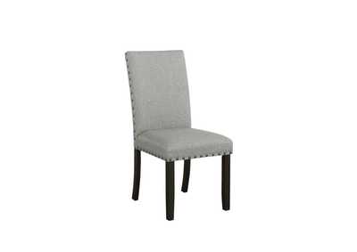 Image for Kentfield Solid Back Upholstered Side Chairs Grey And Antique Noir (Set Of 2)