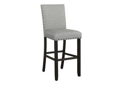Image for Adlar Solid Back Upholstered Bar Stools Grey and Antique Noir (Set of 2)