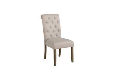 Image for Jonell Tufted Back Side Chairs Rustic Brown And Beige (Set Of 2)