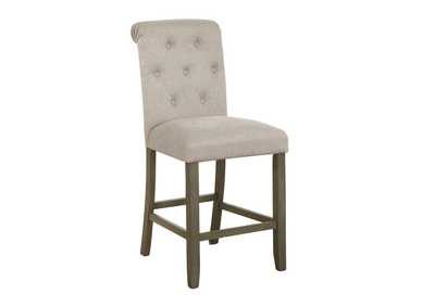 Image for Balboa Tufted Back Counter Height Stools Beige And Rustic Brown (Set Of 2)