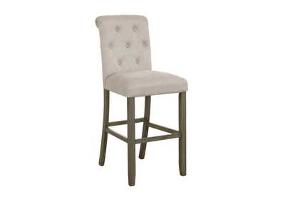 Image for Tufted Back Bar Stools Beige and Rustic Brown (Set of 2)