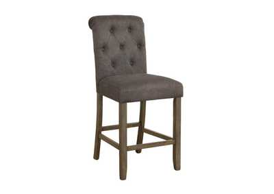 Image for Balboa Tufted Back Counter Height Stools Grey And Rustic Brown (Set Of 2)