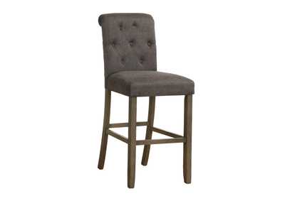 Balboa Tufted Back Bar Stools Grey and Rustic Brown (Set of 2)