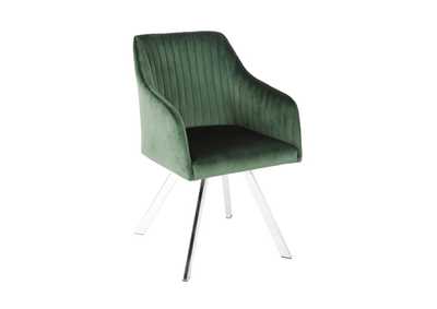 Image for Veena Channeled Back Swivel Dining Chair Green
