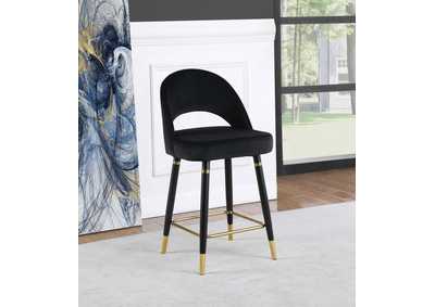 Image for Reyes Arched Back Upholstered Counter Height Stools Black (Set of 2)