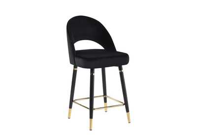 Image for Reyes Arched Back Upholstered Counter Height Stools Black (Set Of 2)