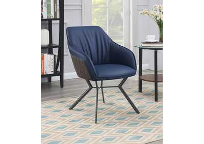 Image for Trevon Upholstered Tufted Side Chairs (Set of 2) Blue and Brown