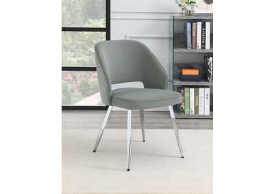 Image for Hastings Upholstered Dining Chairs With Open Back (Set Of 2) Grey And Chrome