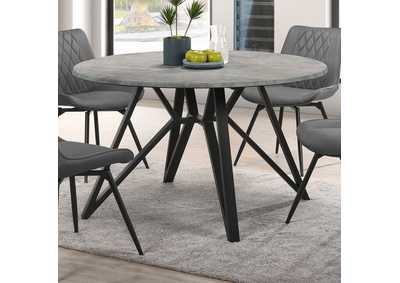 Image for Neil Round Wood Top Dining Table Concrete and Black