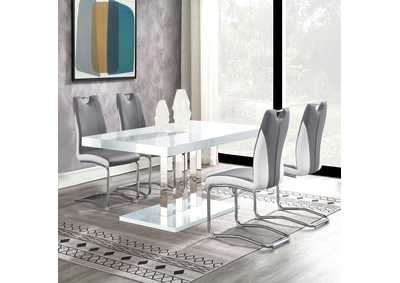 Image for Brooklyn 5-piece Dining Set White and Chrome