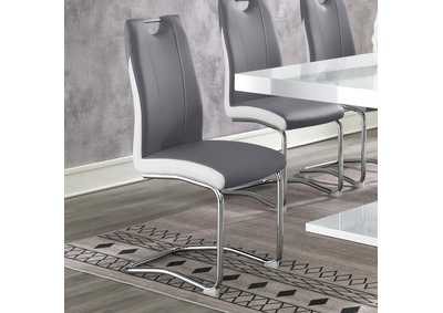 Brooklyn Upholstered Side Chairs With S-Frame (Set Of 4) Grey And White