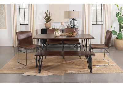Image for Topeka 6-piece Dining Set Mango Cocoa and Gunmetal