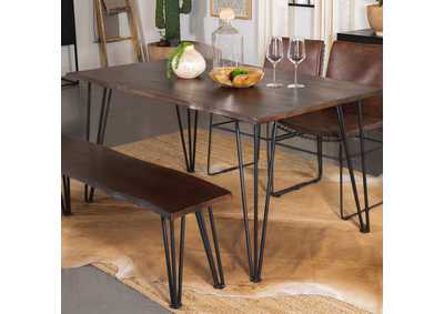 Topeka Live-edge Dining Table Mango Cocoa and Gunmetal,Coaster Furniture