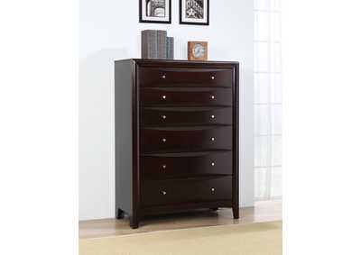 Image for Phoenix 6-drawer Chest Deep Cappuccino