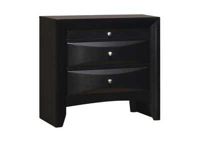Image for Black Briana Black Two-Drawer Nightstand W/ Tray