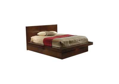 Image for Jessica Eastern King Platform Bed with Rail Seating Cappuccino