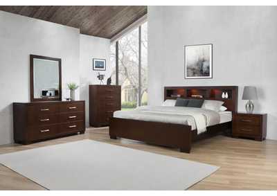 Jessica California King Bed With Storage Headboard Cappuccino,Coaster Furniture