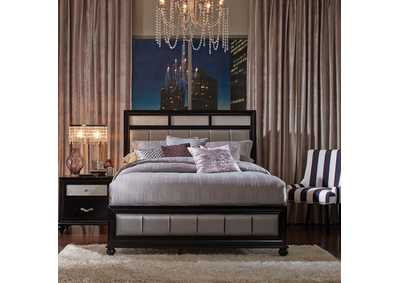 Barzini California King Upholstered Bed Black and Grey