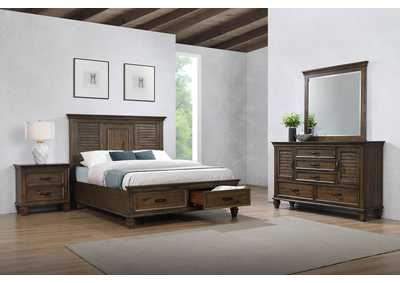 Franco 4-piece Eastern King Storage Bedroom Set Burnished Oak,Coaster Furniture