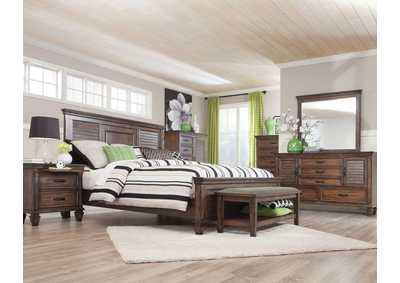 Franco California King Panel Bed Burnished Oak,Coaster Furniture