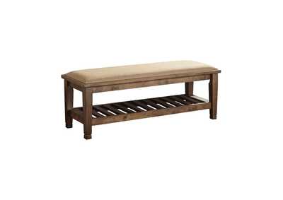 Image for Bench with Lower Shelf Beige and Burnished Oak