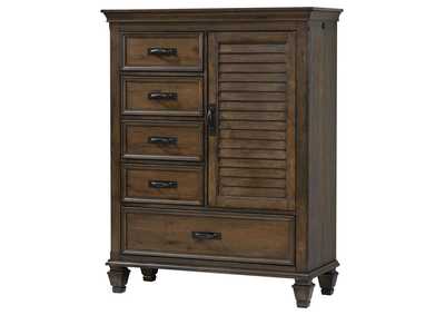 Franco 5 - drawer Door Chest Burnished Oak,Coaster Furniture