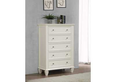 Sandy Beach 5-drawer Rectangular Chest White,Coaster Furniture