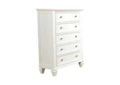 Image for Sandy Beach 5-Drawer Rectangular Chest White