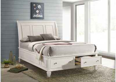 Image for Sandy Beach California King Storage Sleigh Bed White