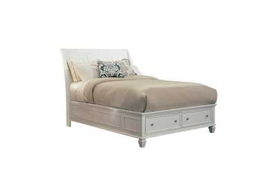 Image for Sandy Beach White California King Sleigh Bed W/ Footboard Storage